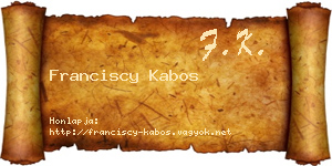 Franciscy Kabos névjegykártya